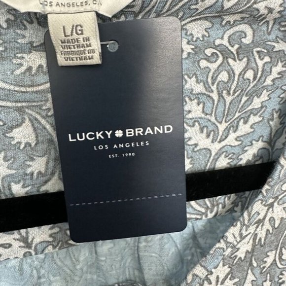 Lucky Brand womens large top blouse Blue MSRP $69.50 7wp6921T - Picture 4 of 12